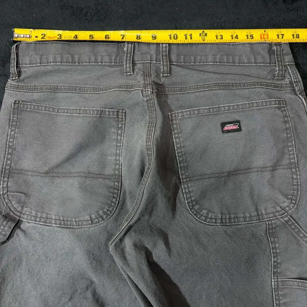 Y2K Dickies Men's Canvas Carpenter Work Pants in Faded Grey baggy